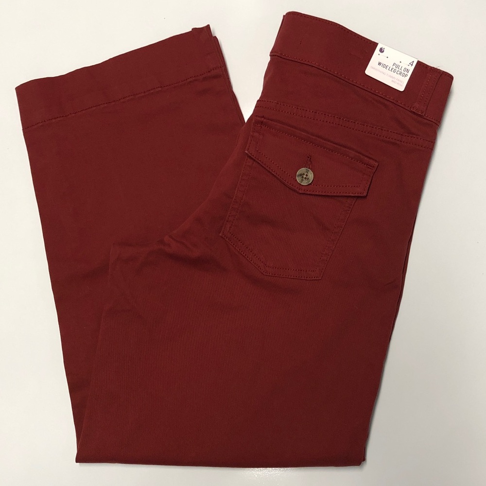 Gloria Vanderbilt pull on wide leg crop pants size 4